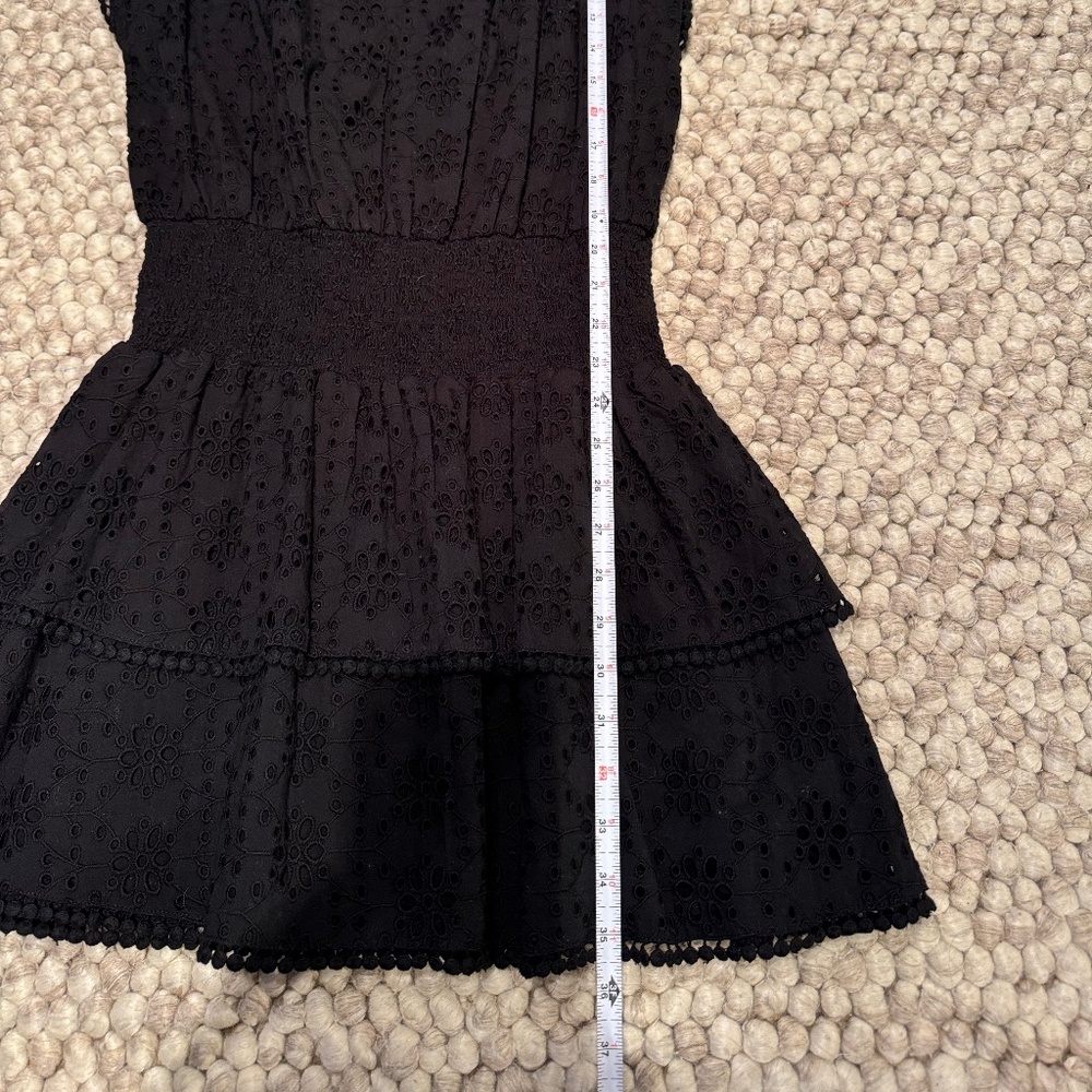 Melissa Odabash Ruffle Keri Mini Dress Black Large L  Beach Cover Up